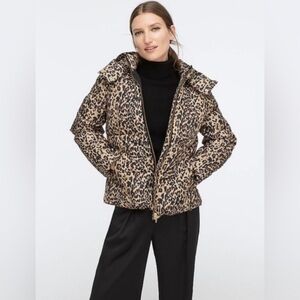 J Crew Leopard Print Puffer Jacket